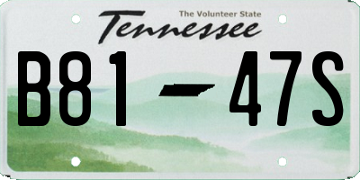 TN license plate B8147S