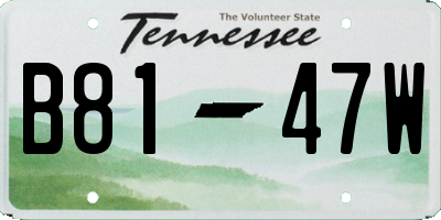 TN license plate B8147W