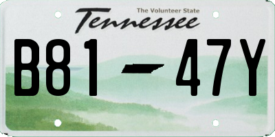 TN license plate B8147Y