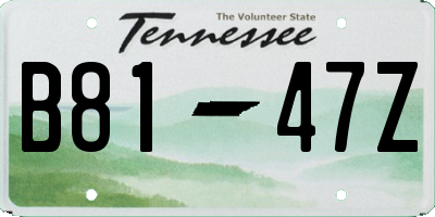 TN license plate B8147Z