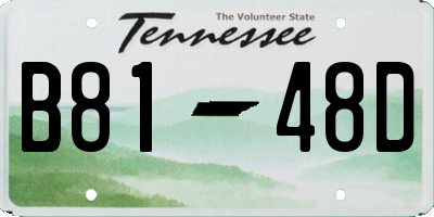 TN license plate B8148D