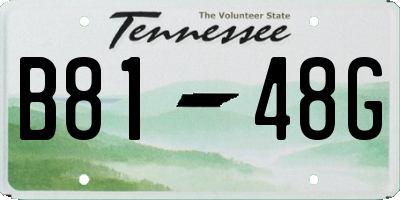 TN license plate B8148G