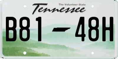 TN license plate B8148H