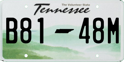 TN license plate B8148M