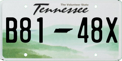 TN license plate B8148X
