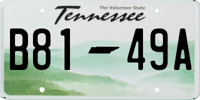 TN license plate B8149A