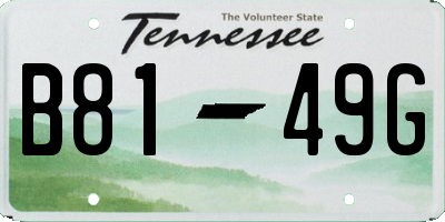 TN license plate B8149G