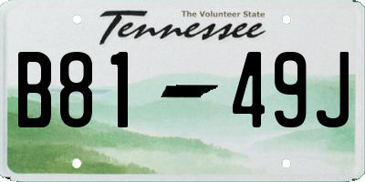 TN license plate B8149J