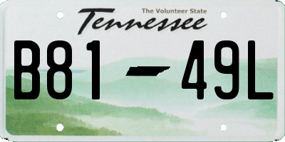 TN license plate B8149L