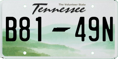 TN license plate B8149N
