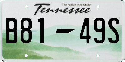 TN license plate B8149S