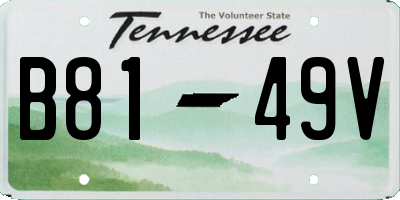 TN license plate B8149V