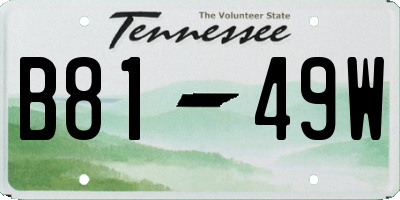 TN license plate B8149W