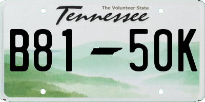 TN license plate B8150K