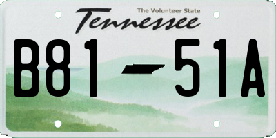 TN license plate B8151A