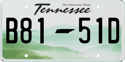 TN license plate B8151D