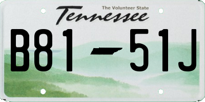 TN license plate B8151J