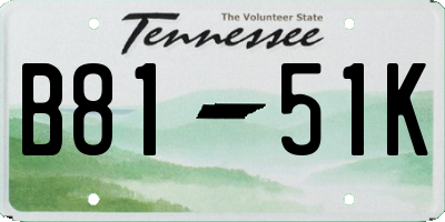 TN license plate B8151K