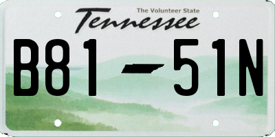 TN license plate B8151N