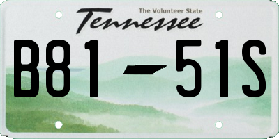 TN license plate B8151S