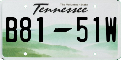 TN license plate B8151W