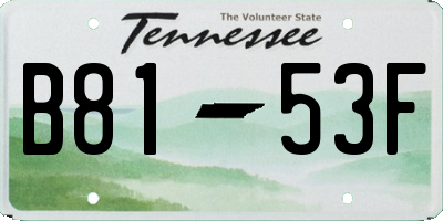 TN license plate B8153F