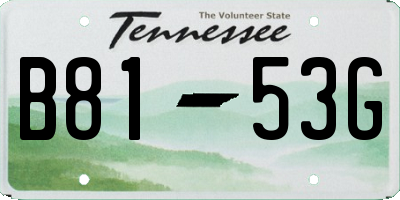 TN license plate B8153G