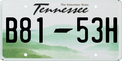 TN license plate B8153H