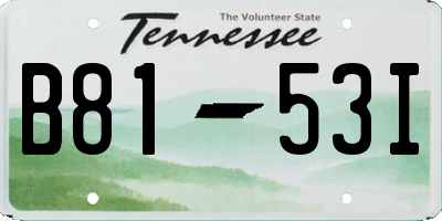 TN license plate B8153I