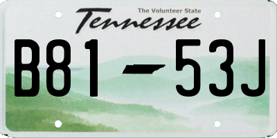 TN license plate B8153J