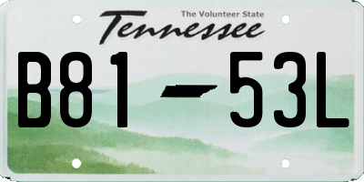TN license plate B8153L