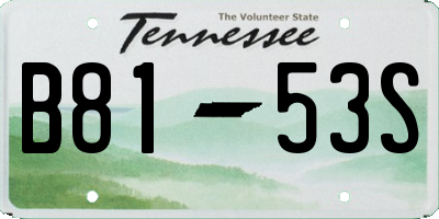 TN license plate B8153S