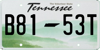 TN license plate B8153T