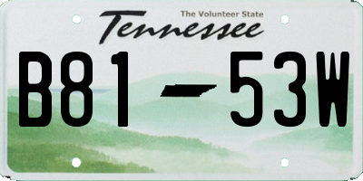 TN license plate B8153W