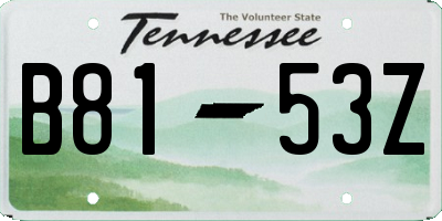 TN license plate B8153Z