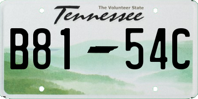 TN license plate B8154C