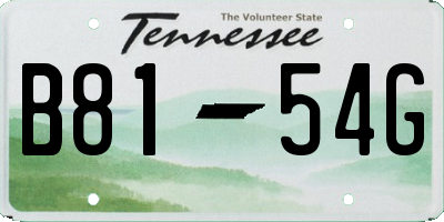 TN license plate B8154G