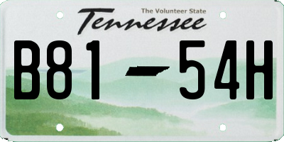 TN license plate B8154H