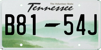 TN license plate B8154J