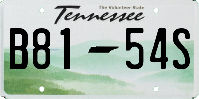TN license plate B8154S