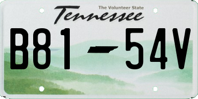 TN license plate B8154V