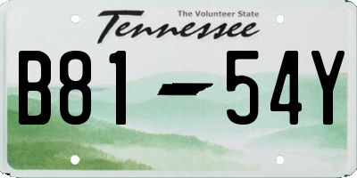 TN license plate B8154Y