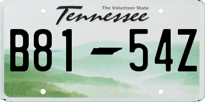 TN license plate B8154Z