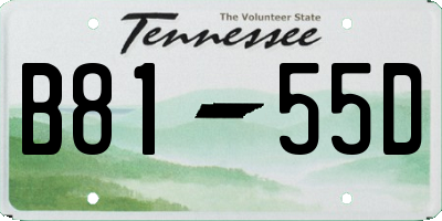 TN license plate B8155D