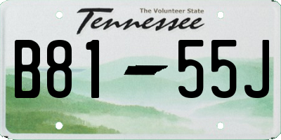 TN license plate B8155J