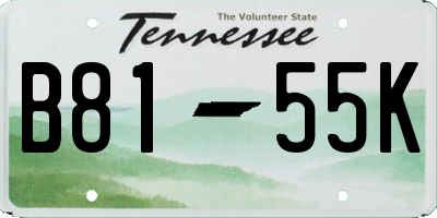 TN license plate B8155K