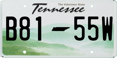TN license plate B8155W