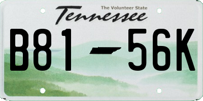 TN license plate B8156K