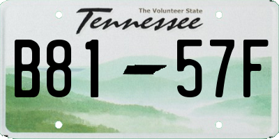 TN license plate B8157F