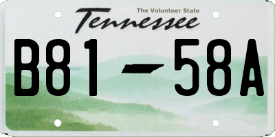 TN license plate B8158A